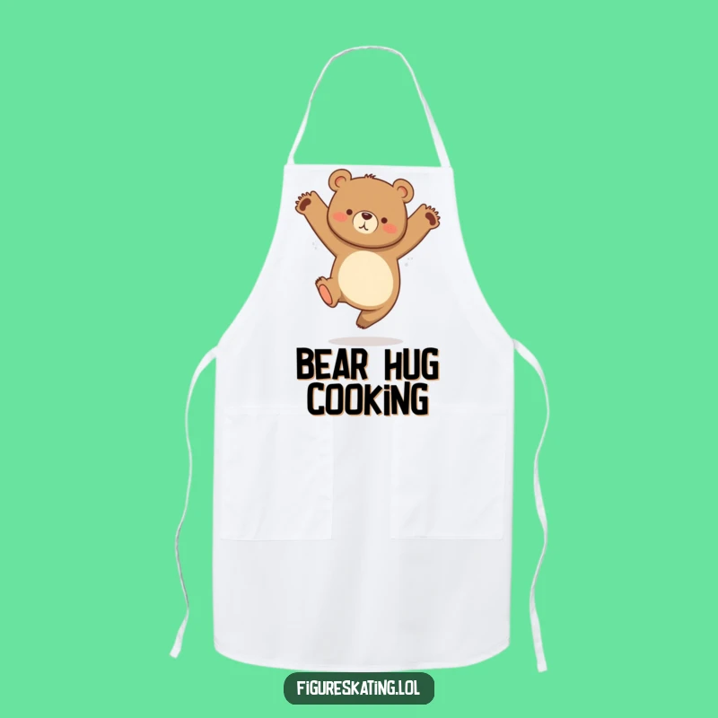 Funny Bear Jump Apron a Hilarious Kitchen Gift for Adventurers