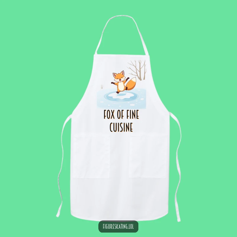 Funny Grinning Fox Apron: Chef's Hilarious Skating Companion