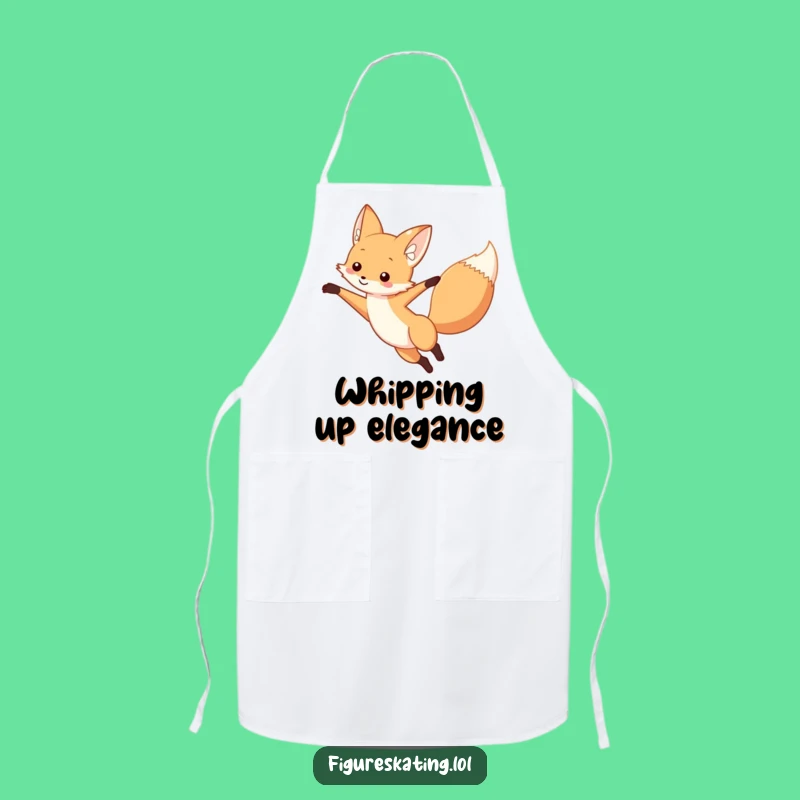 Funny Fox Arabesque Dancer Apron: Kitchen Elegance with a Humorous Twist