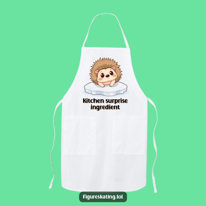 Funny Hedgehog Ice Slip Apron: Kitchen Skater Fun Gift