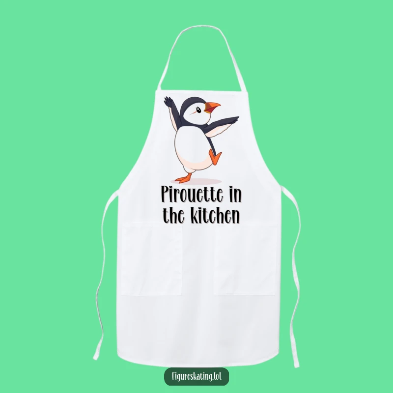Funny Puffin Pirouette Apron - Chef's Dancer Kitchen Wear Gift