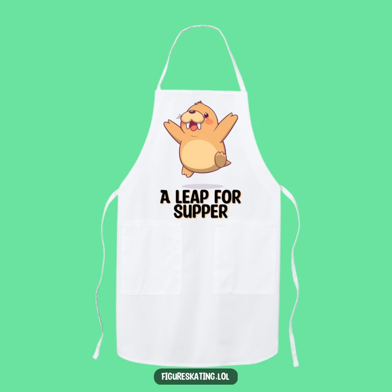 Funny Walrus Jump Apron - Chef's Arctic Kitchen Wear Gift