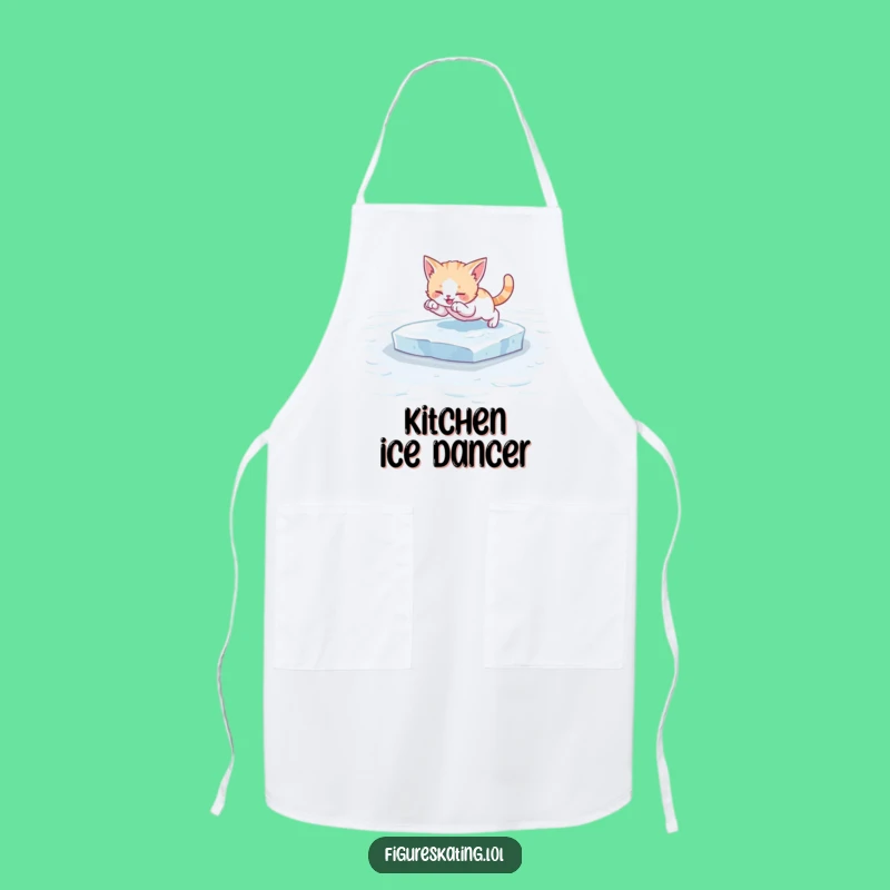 Funny Kitten Ice Skating Apron: Cook with Purrfectly Hilarious Style!
