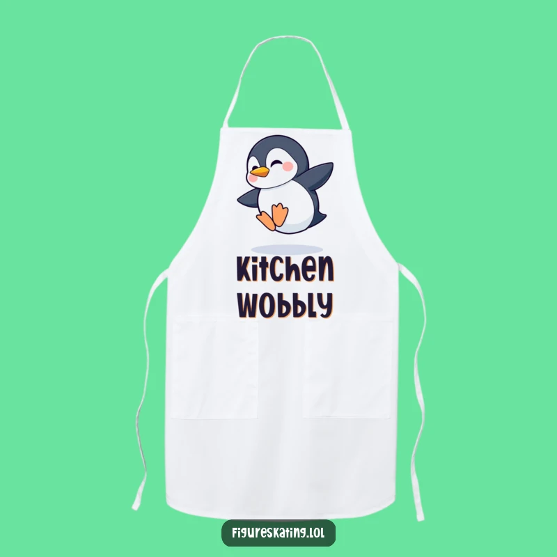 Funny Shy Penguin Jumping Apron: Cook with Adorable Effort!