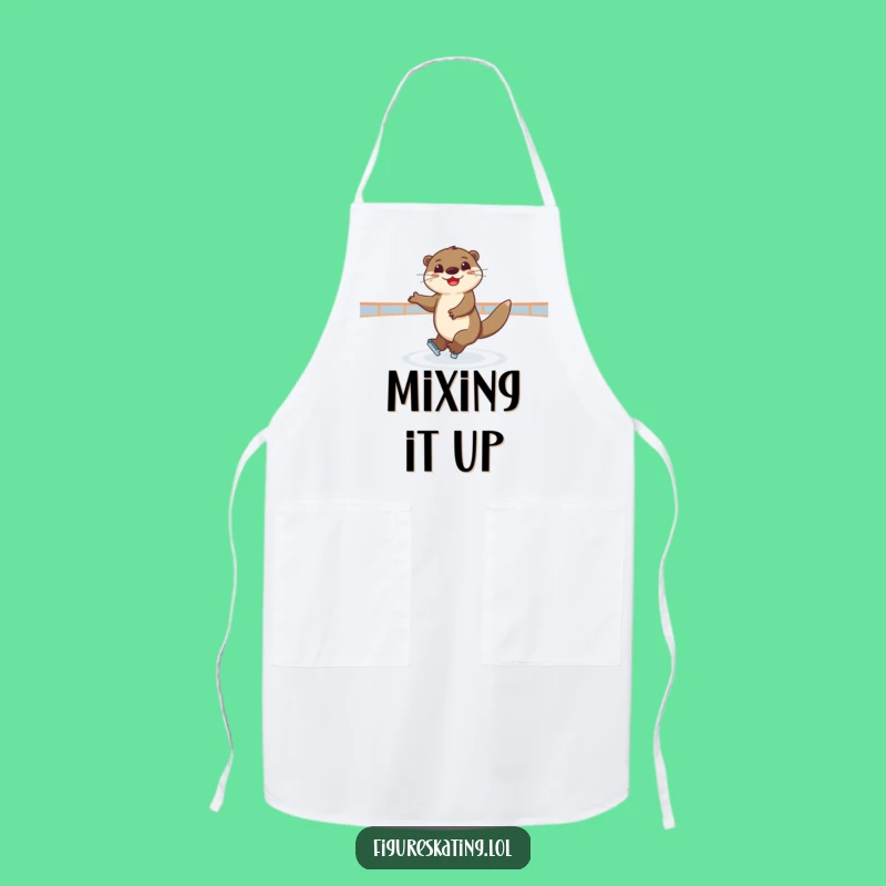 Funny Skating Otter Apron: Joyful Elegant Spinner, Kitchen Funny Gift