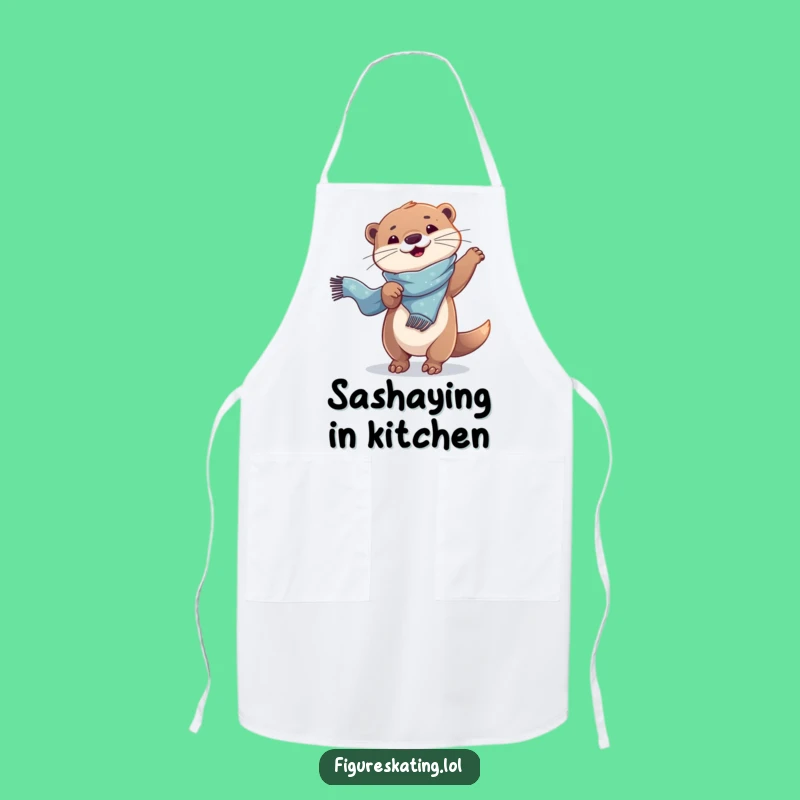 Funny Otter Chef Apron: Playful Dancer Kitchen Humor Gift