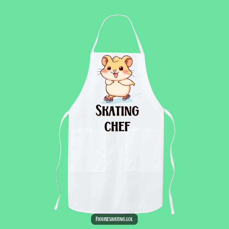 Funny Hamster Skating Apron - Kitchen Fun with Icy Sparkles, Perfect Gift