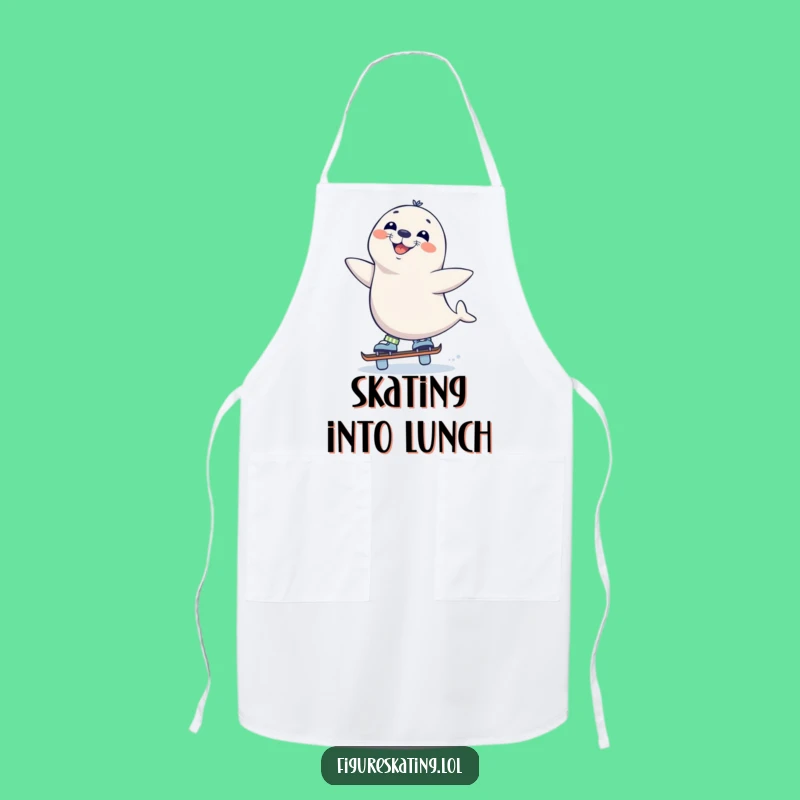 Funny Seal Skate Apron - Chef's Grinning Kitchen Wear Gift