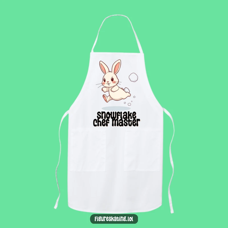 Funny Determined Rabbit Leaping Apron - Winter Kitchen Gift for Cooks