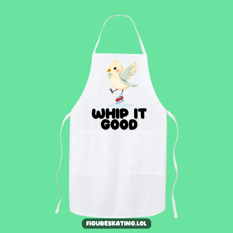 Funny Bird Pirouette Apron: Elegant Kitchen Fun for Ice Skaters