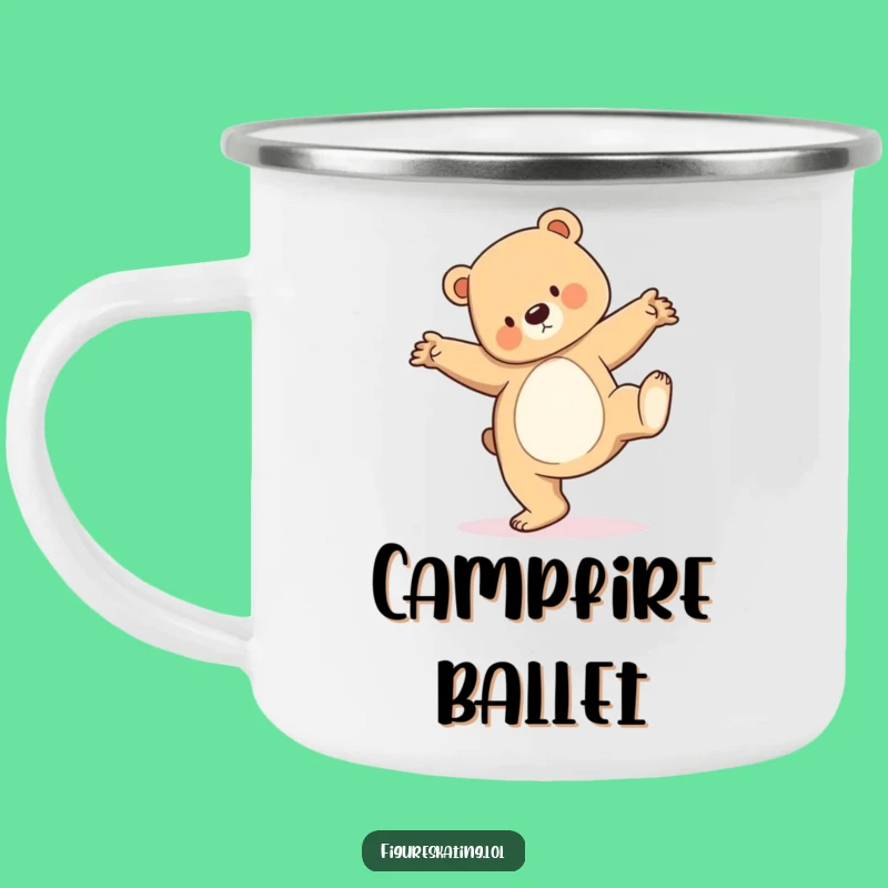 Funny Bear Cub Pirouette Camping Mug: Dance Your Way Outdoors