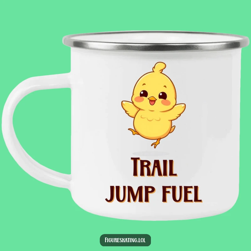 Funny Chick Jump Camping Mug: Your Cheerful Companion for Outdoor Adventures