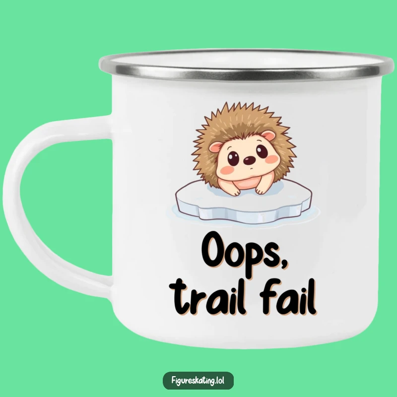 Funny Hedgehog Ice Slip Camping Mug: Outdoor Skater Fun Gift