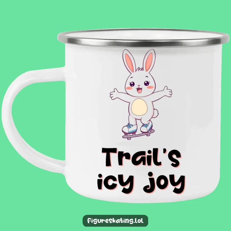 Funny Skating Bunny Camping Mug: Happy Gliding Hare, Outdoor Funny Gift