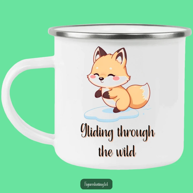 Funny Fox Glide Camping Mug - Outdoor Backward Skater Cup