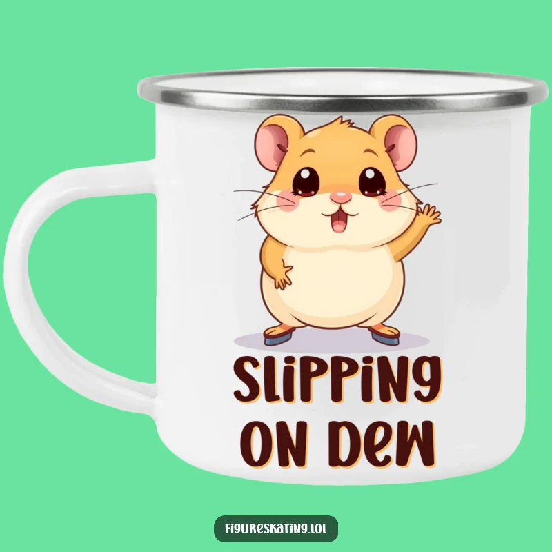 Funny Hamster Figure Skating Camping Mug - Durable & Hilarious Outdoor Gift
