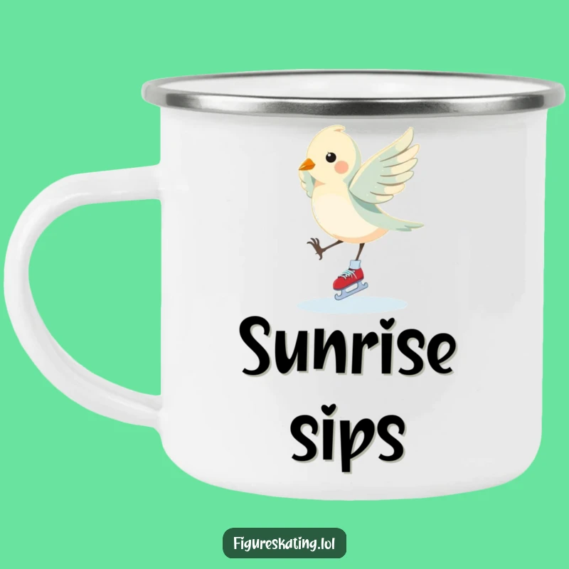 Funny Bird Pirouette Camping Mug: Elegant Outdoor Humor