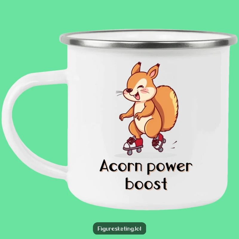 Trail-Ready Funny Squirrel Ice Skating Camping Mug: Your Hilarious Outdoor Companion.