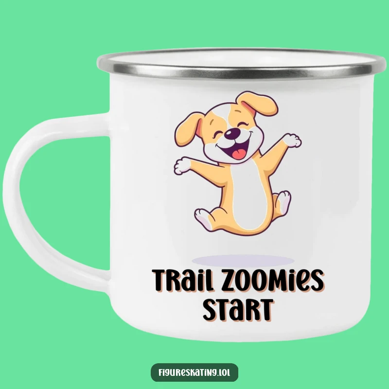 Funny Dog Triple Axel Camping Mug: Joyful Skater Outdoor Gift!