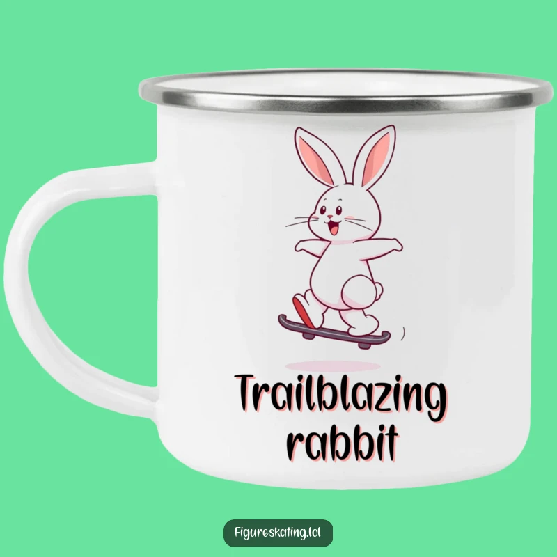 Funny Rabbit Skate Camping Mug a Retro and Hilarious Outdoor Gift