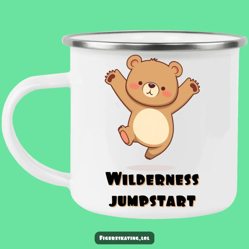 Funny Bear Leap Camping Mug a Rugged and Hilarious Outdoor Gift