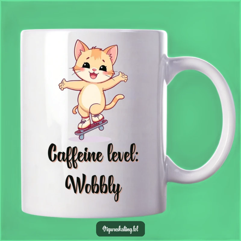 Funny Kitten Skating Mug: Adorable and Hilarious Gift for Cat Lovers