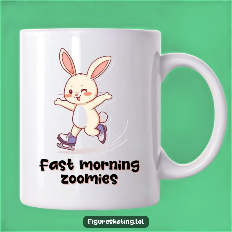 Funny Rabbit Skating Mug: Giggling Speedster Gift for Fun Lovers