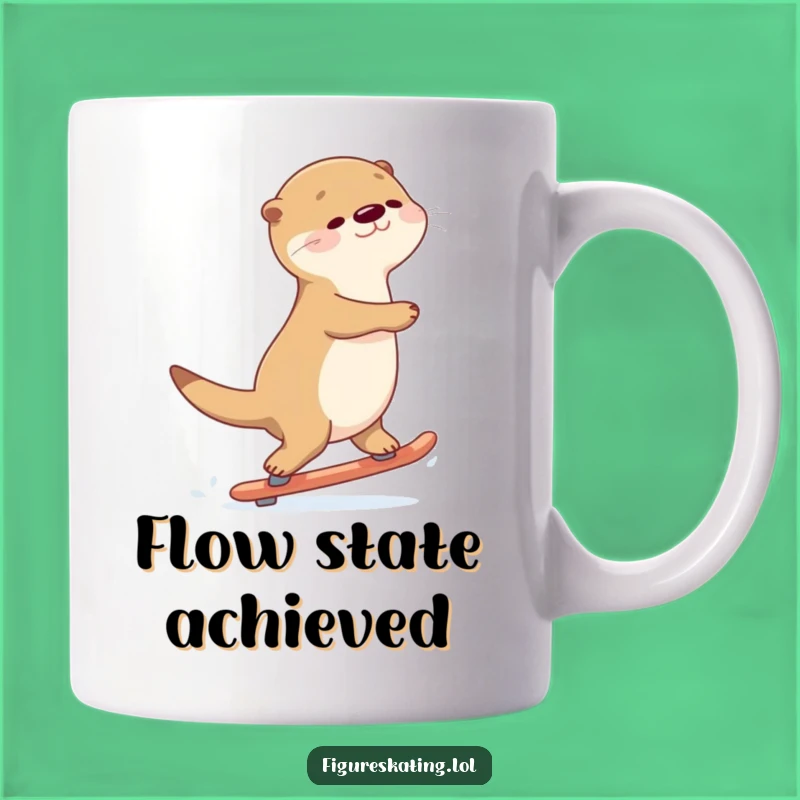 Funny Otter Gliding Mug: Serene Skater Gift for Otter Lovers