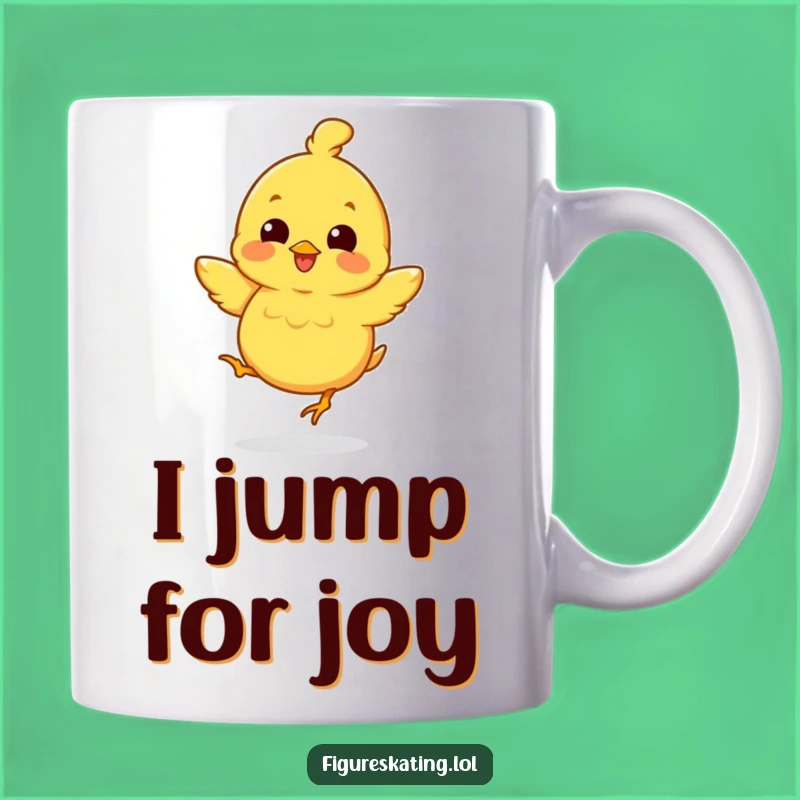 Funny Chick Jump Mug: Adorable Gift for Cheerful Souls and Bird Lovers