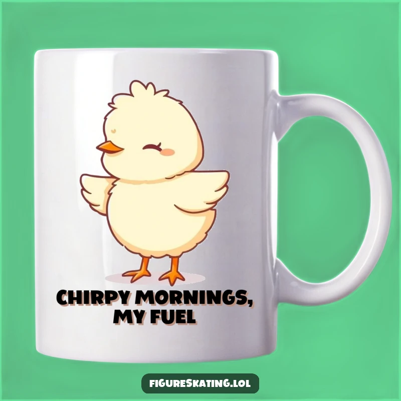 Funny Chick Pirouette Mug - Focused Cartoon Character Coffee Cup for Dancers