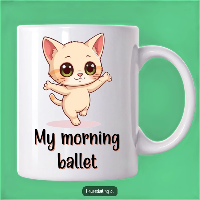Funny Curious Cat Pirouette Mug - Hilarious Gift for Feline Fans