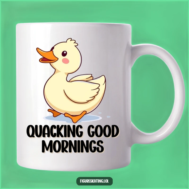 Funny Duck Gliding Mug: Adorable Gift for Happy People and Bird Enthusiasts