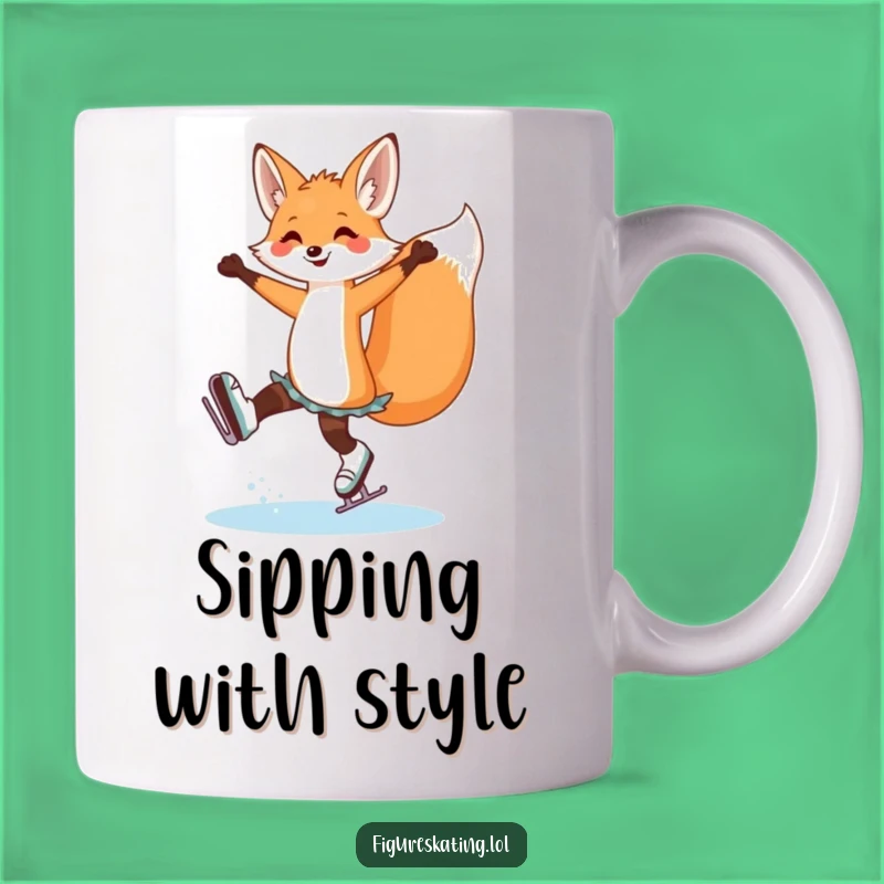 Funny Fox Ice Skating Mug: Elegant Skater Fox Gift!