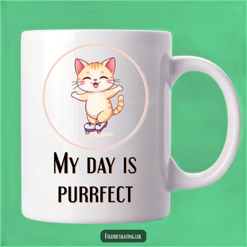Funny Giggling Cat Skating Mug: Graceful Circles Gift for Cat Lovers