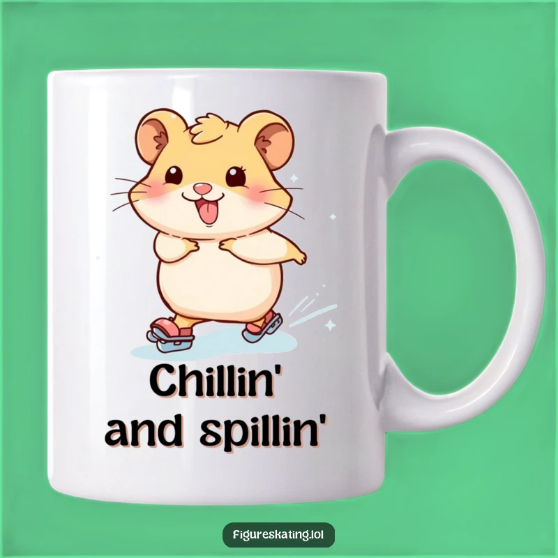 Funny Hamster Skating Mug - A Joyful Icy Sparkle Gift for Hamster Lovers
