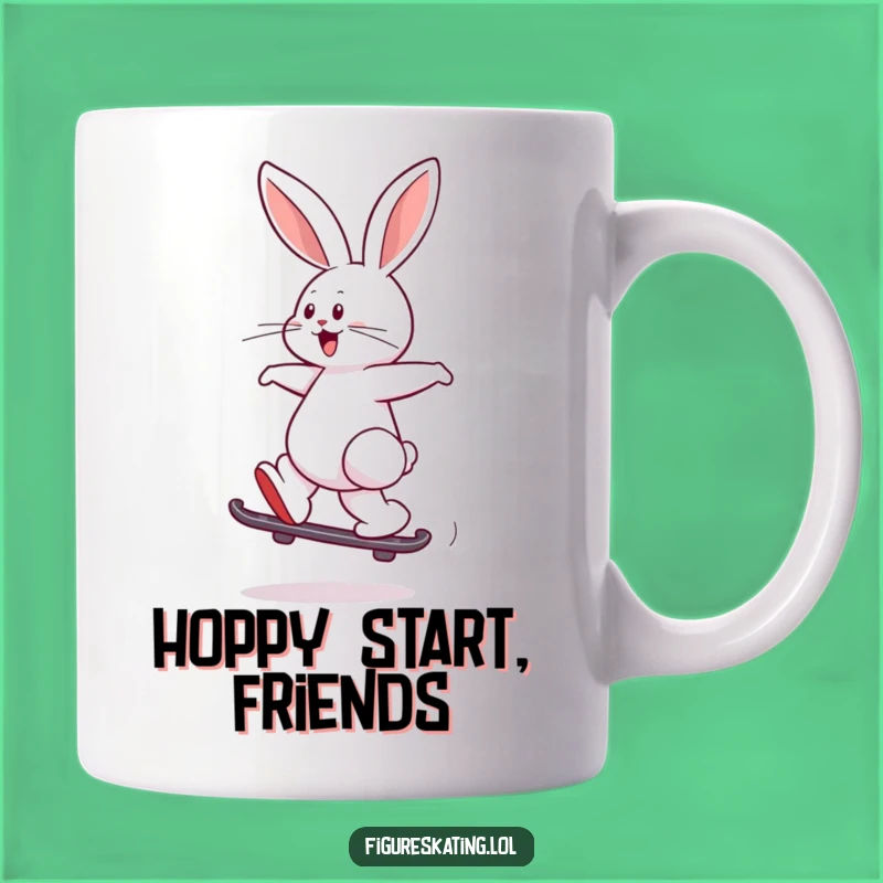 Funny Rabbit Skater Mug a Joyful Gift for Skating Enthusiasts