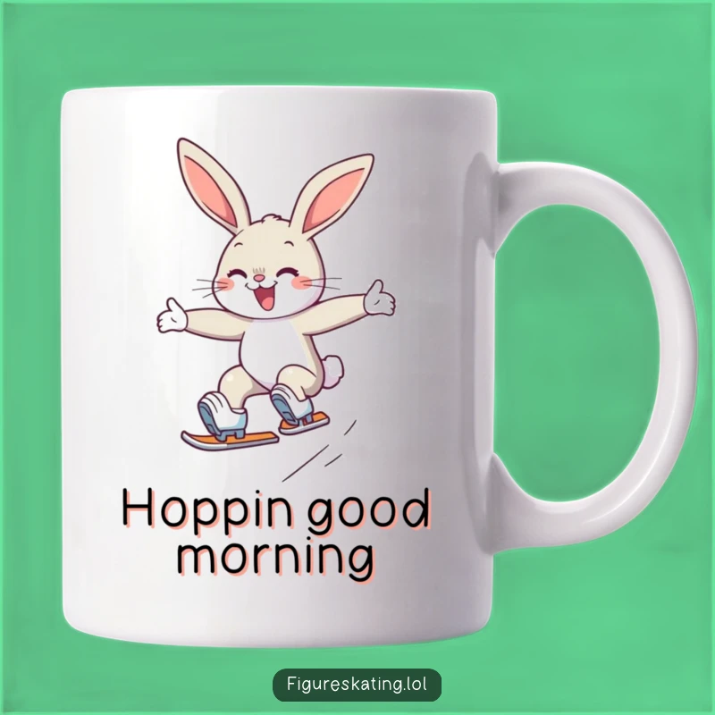 Funny Bunny Skater Mug: Determined Rabbit Gliding Gracefully Gift