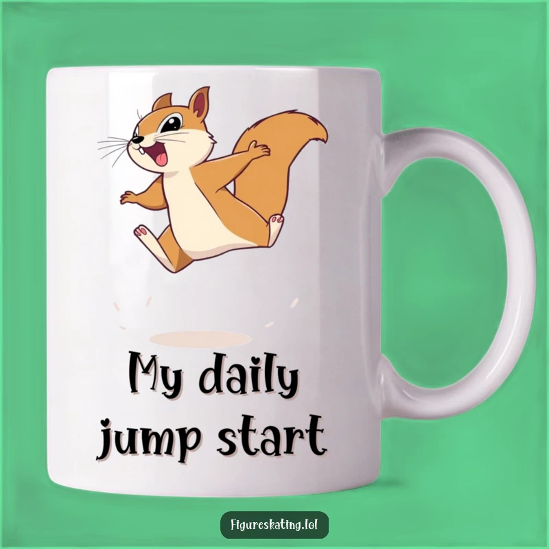 Funny Squirrel Leaping Mug - Perfect Motivational Gift for Animal Lovers