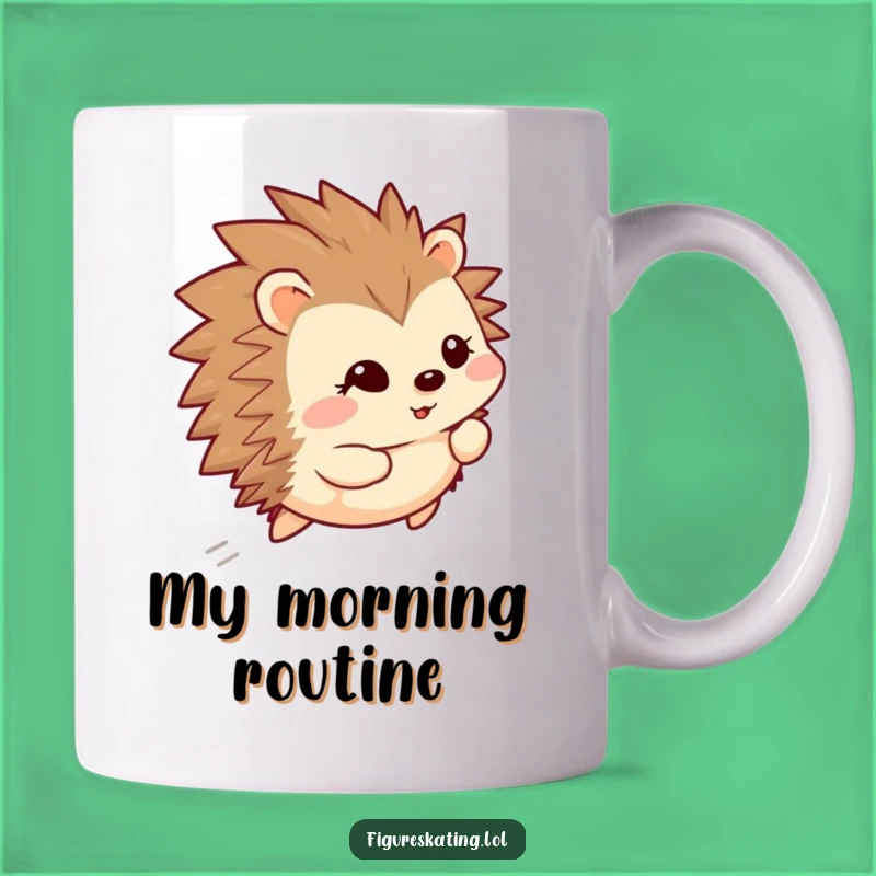 Funny Happy Hedgehog Backward Glide Mug - Joyful Gift for Cute Animal Lovers