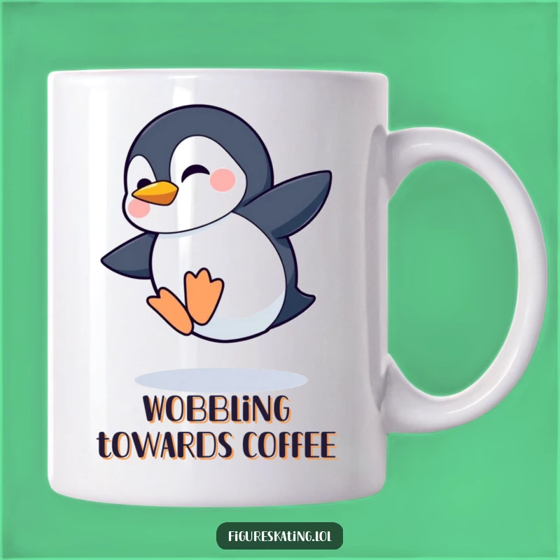 Funny Shy Penguin Jumping Mug: Adorable Wobbly Attempt Gift