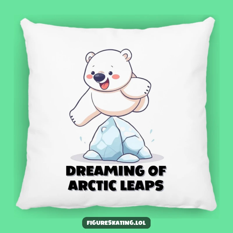 Funny Polar Bear Ice Sculpture Leap Pillow: Comfy & Hilarious Accent Decor