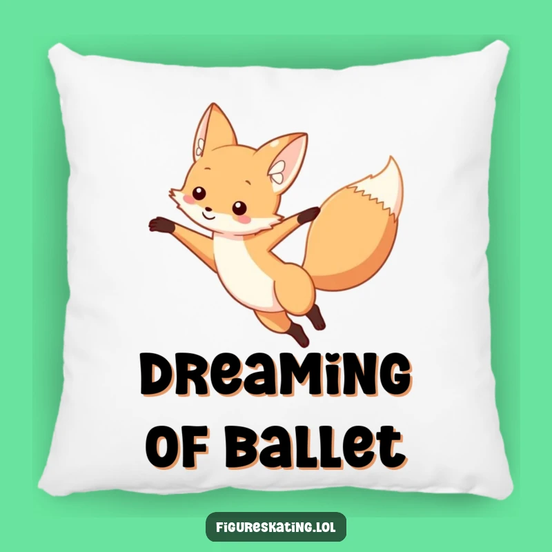 Funny Fox Arabesque Dancer Pillow: Chic Decor with Comedic Flair