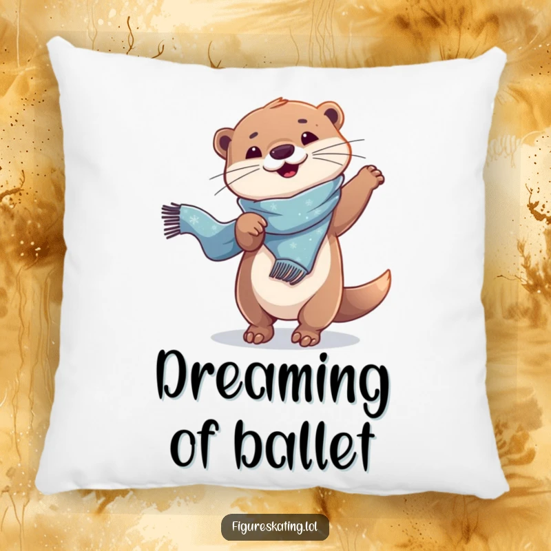 Funny Pillow: A playful otter twirling with a scarf, offering plush comfort and a dose of humorous, whimsical charm to any room.