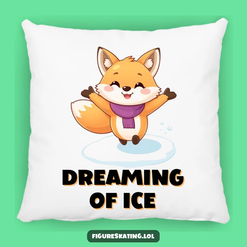 Cozy Funny Fox Ice Skating Pillow: Hilarious Comfort for Your Sofa!