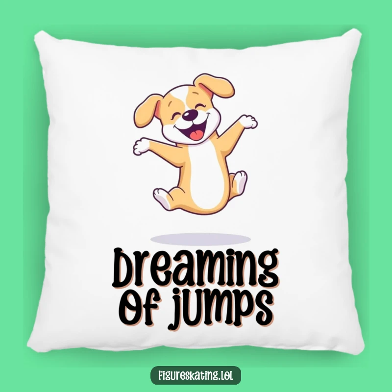 Funny Dog Triple Axel Pillow: Cozy Skater Dog Comfort Gift!