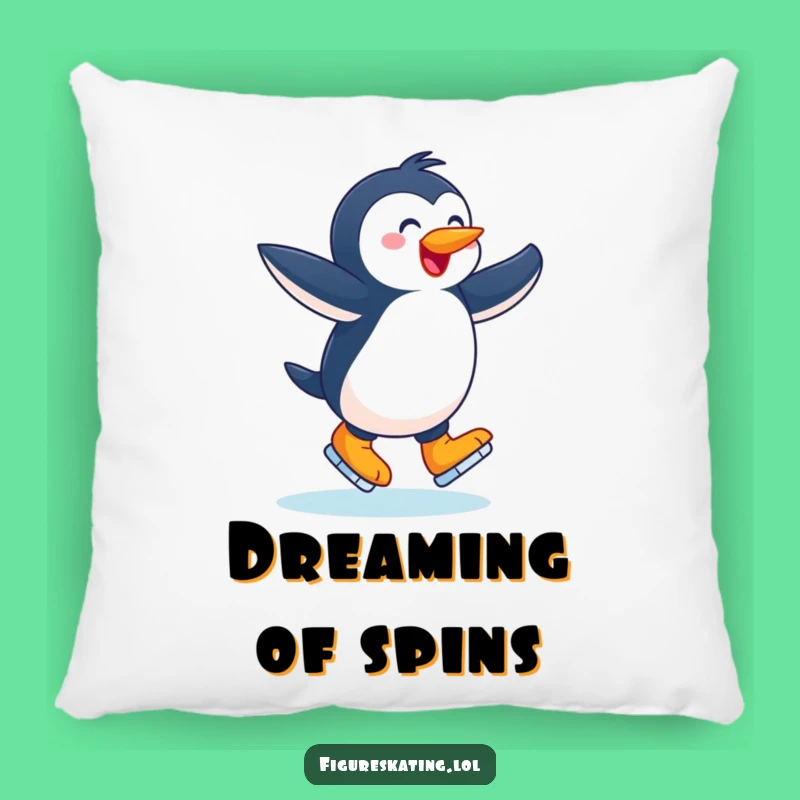 Funny Joyful Penguin Pillow: Cozy Comfort with a Skating Star