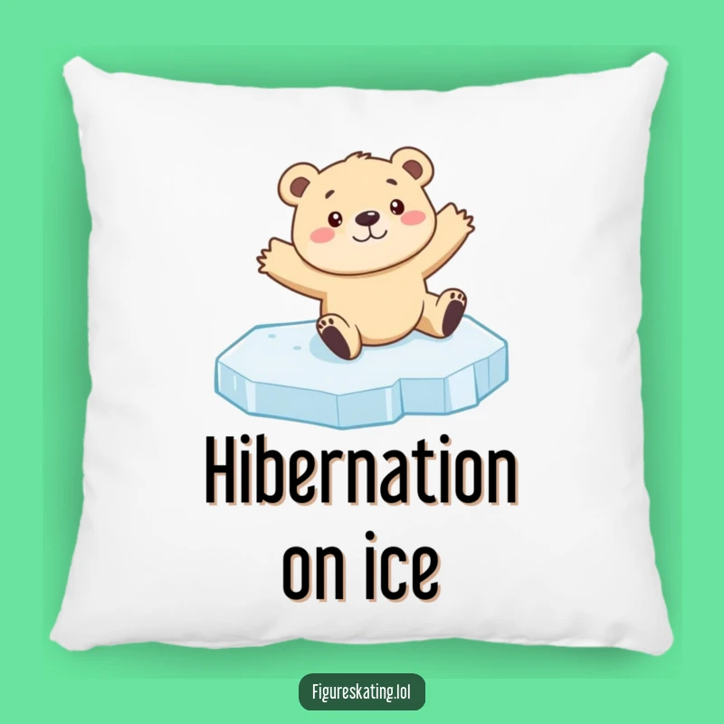 Funny Bear Cub Skating Pillow: Cozy Comfort with a Hilarious Twist