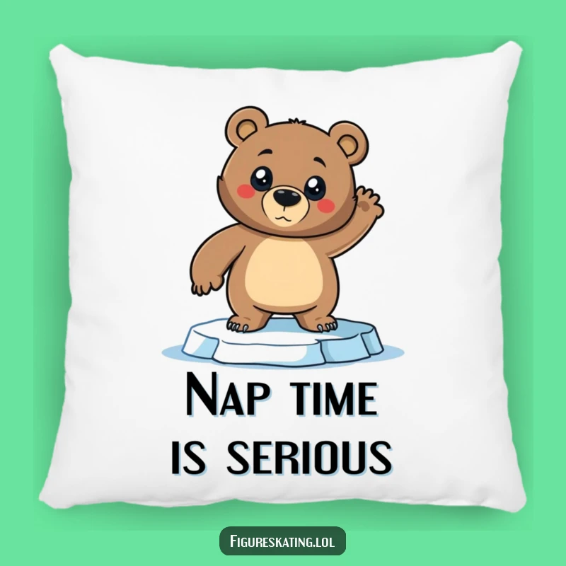 Funny Bear Ice Skating Pillow: Dramatic Pose Comfort for Humor Lovers