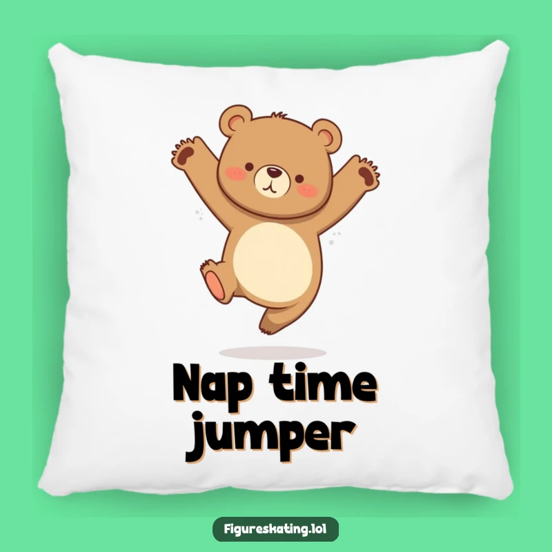 Funny Bear Leap Pillow a Comfy Pillow for Playful Moments