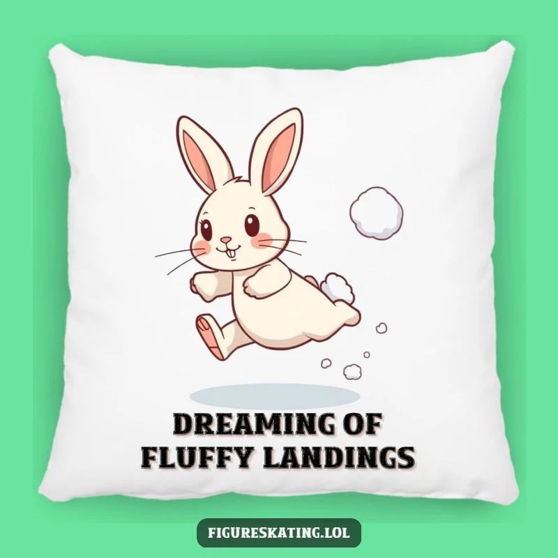 Funny Determined Rabbit Leaping Pillow - Cozy Winter Gift for Fun